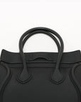 Pre-Loved Luggage Tote Leather Micro with Gold Hardware, Black