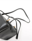 Pre-Loved Queen Margaret Bamboo Bee Backpack Quilted Leather with Aged Gold Hardware, Black