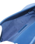 Pre-Loved Boy Shoulder Bag Quilted Leather Old Medium with Light Gold Hardware, Blue