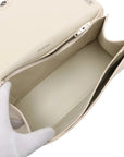 Pre-Loved Crush Sling Shoulder Bag Leather Small with Silver Hardware, Cream