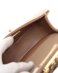 Pre-Loved Boy Round Crossbody Bag Quilted Velvet Small with Aged Gold Hardware, Taupe