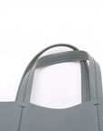 Pre-Loved Cabas Tote Leather Small with Gold Hardware, Gray and Blue