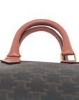 Pre-Loved Boston Triomphe Handbag Triomphe Coated Canvas Small with Gold Hardware, Brown