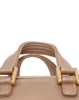 Pre-Loved Amazona Handbag Leather Mini with Gold Hardware, Metallic Beige
