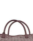 Pre-Loved Anjou Tote Goyardine Chevron Coated Canvas PM with Silver Hardware, Burgundy