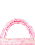 Pre-Loved Book Tote Tote Toile de Jouy Embroidered Canvas Small, Pink