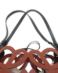 Pre-Loved Anagram Cut-Out Tote Anagram Leather Small with Black Hardware, Tan