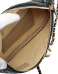 Pre-Loved Quilted Belt Bag Quilted Leather with Gold Hardware, Black