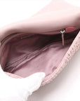 Pre-Loved Matelassé Crystal Shoulder Bag Quilted Leather Small with Silver Hardware, Pink