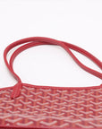 Pre-Loved Saint Louis Tote Chevron Coated Canvas GM with Gold Hardware, Red