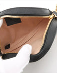 Pre-Loved Ophidia Round Mini Crossbody Bag Leather Mini with Gold Hardware, Black