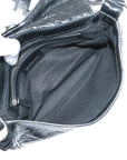 Pre-Loved Le Cagole Crossbody Bag Leather Mini with Silver Hardware, Black