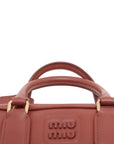 Pre-Loved Bowling Bag Handbag Leather Mini with Gold Hardware, Rust