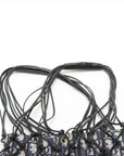 Pre-Loved Oblique Net Tote Tote Oblique Coated Canvas with Gold Hardware, Navy Blue and Beige