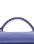 Pre-Loved Trapeze Handbag Leather Medium with Gold Hardware, Blue