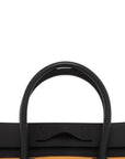 Pre-Loved Luggage Tote Leather Micro with Gold Hardware, Yellow