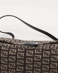 Pre-Loved Mamma Baguette Shoulder Bag Zucchino Coated Canvas with Silver Hardware, Brown