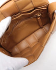 Pre-Loved Padded Cassette Crossbody Bag Intrecciato Leather Small with Gold Hardware, Tan