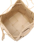 Pre-Loved Cassette Bucket Bucket Bag Intrecciato Leather Small, Beige