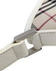 Pre-Loved Nova Check Hobo Shoulder Bag Nova Check Coated Canvas Small with Silver Hardware, Beige Multicolor