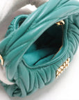 Pre-Loved Wander Matelassé Hobo Handbag Quilted Leather Micro with Gold Hardware, Green