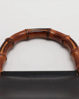 Pre-Loved Nymphaea Handbag Leather Small with Gold Hardware, Black