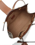 Pre-Loved Padlock Tote Monogram Coated Canvas Small with Gold Hardware, Beige Ebony