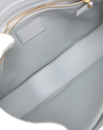 Pre-Loved Stirrup Flap Bag Shoulder Bag Leather Small with Gold Hardware, Light Gray