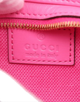 Pre-Loved Moon Side GG Mini Shoulder Bag Monogram Coated Canvas Mini with Gold Hardware, Pink