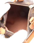 Pre-Loved Mini Speedy Handbag Monogram Coated Canvas Mini with Gold Hardware, Brown