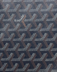 Pre-Loved Senat Pochette Goyardine Coated Canvas MM with Silver Hardware, Navy Blue