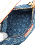 Pre-Loved Baggy PM Pochette Monogram Denim PM with Gold Hardware, Blue