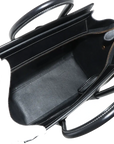 Pre-Loved Luggage Tote Leather Micro with Gold Hardware, Black and Grey