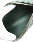 Pre-Loved Sunrise Shoulder Bag Intrecciato Leather Small with Gold Hardware, Sage Green