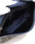 Pre-Loved Mamma Baguette Shoulder Bag Sequined with Silver Hardware, Silver