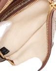 Pre-Loved GG Supreme Belt Bag Monogram Coated Canvas with Gold Hardware, Beige and Ebony