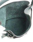 Pre-Loved Big Bag Bucket Bucket Bag Leather Nano with Silver Hardware, Dark Green