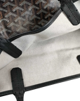 Pre-Loved Saint Louis Tote Goyardine Chevron Coated Canvas GM with Silver Hardware, Black/Brown