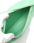 Pre-Loved Sunrise Shoulder Bag Intrecciato Leather Small with Gold Hardware, Mint Green