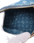 Pre-Loved Pochette Accessoires Pochette Monogram Denim with Gold Hardware, Blue