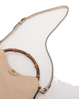 Pre-Loved Diana Bamboo Shoulder Bag Leather Medium with Gold Hardware, Beige