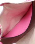 Pre-Loved GG-P Half-Moon Shoulder Bag Monogram Coated Canvas Small with Silver Hardware, Pink