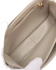 Pre-Loved Triomphe Shoulder Bag Leather Teen with Gold Hardware, Greige