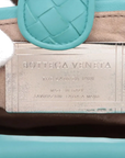 Pre-Loved The Lauren 1980 Clutch Intrecciato Leather with Silver Hardware, Turquoise