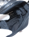 Pre-Loved Mini Mamma Baguette Shoulder Bag Canvas Plain Mini with Silver Hardware, Black