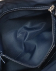 Pre-Loved Saddle Shoulder Bag Trotter Denim with Silver Hardware, Blue