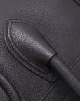 Pre-Loved Luggage Tote Leather Mini with Silver Hardware, Black