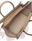 Pre-Loved Luggage Tote Leather Micro with Silver Hardware, Beige