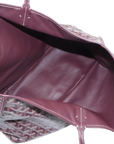 Pre-Loved Anjou Tote Goyardine Chevron Coated Canvas PM with Silver Hardware, Burgundy