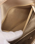 Pre-Loved Classic Flap Shoulder Bag Quilted Leather Mini with Gold Hardware, Gold
